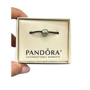 Pandora Green Enamel Hearts Sliding Bead Charm 925 Sterling Silver New Old Stock